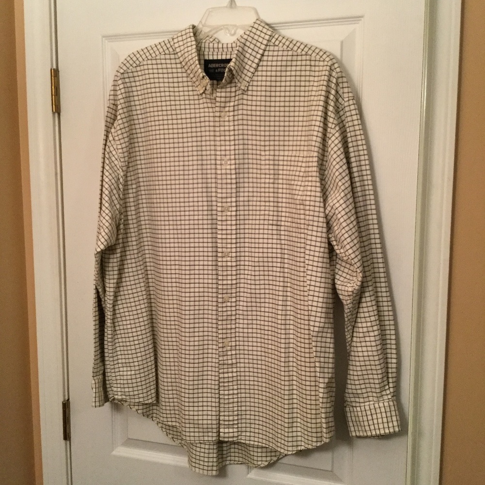 Abercrombie & Fitch Men's White B/D Casual Shirt L